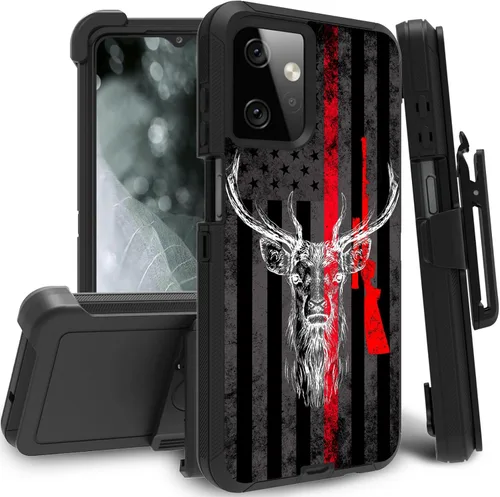 Vista 30 de Funda para Motorola Edge 2021 / Moto Edge 5G UW, protección resistente de 3 capas híbridas a prueba de golpes con funda de clip para cinturón