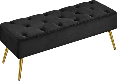 Vista 19 de Topeakmart Banco de comedor, banco tapizado con botones y base de metal dorado para cocina, sala de estar, entrada, color rosa
