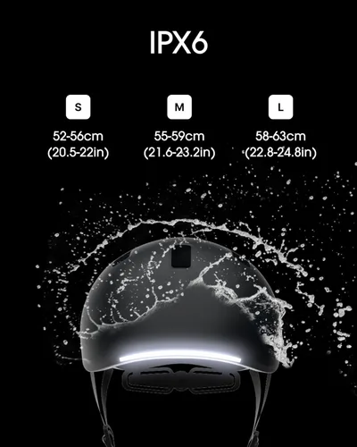 Vista 5 de Lumos Nyxel Smart Bike Helmet, Customizable Front and Back LED Lights with Turn Signals, 360° Visibility App Controlled Comfortable & Lightweight