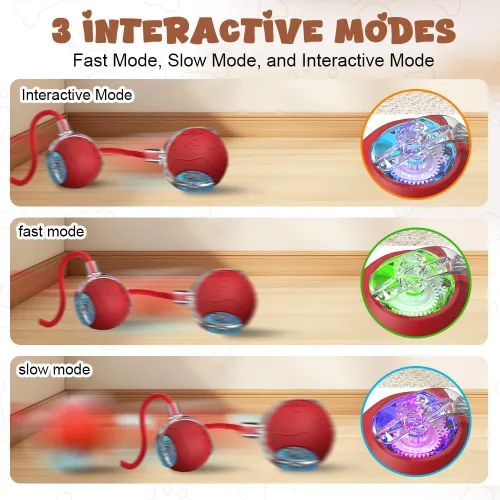 Vista 4 de Bolas de juguete interactivas para gatos Foxiod, nuevas bolas rodantes interactivas de gato 2025, actualización 3.0 de juguetes con cola de gato
