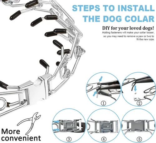 Vista 3 de Dog Collar Buckle, Fastener Stainless Steel Buckle for Small Medium Large Dogs Collar Steel Chrome Plated