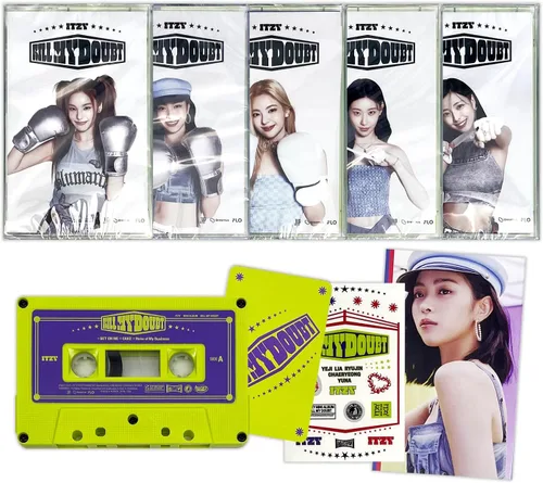 ITZY - [KILL MY DOUBT] (CASSETTE Ver. - RANDOM) Tape + Booklet + Photocard + Deco Sticker + 2 Pin Button Badges + 4 Extra Photocards