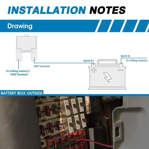 Vista 3 de GLOSO Interruptor de circuito Fusible E83 ATC largo ATC Terminal (con hoyuelo) Disyuntor de 50 amperios, reinicio manual T3 (50A)