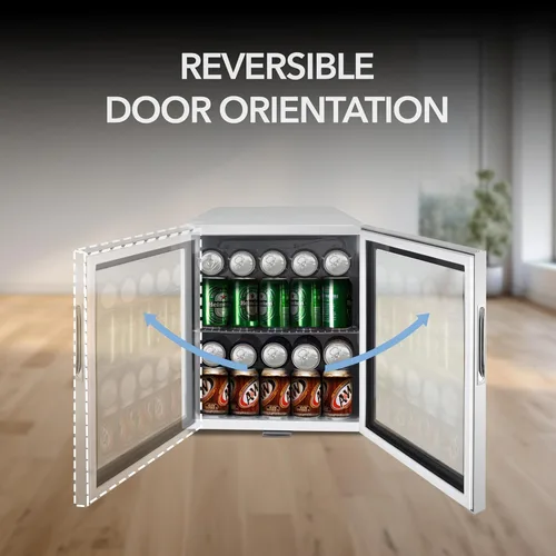 Vista 6 de Whynter - Refrigerador para bebidas con puerta de cristal de doble capa, Mini refrigerador independiente de 68 latas 1.6 pies cúbicos, BR-062WS