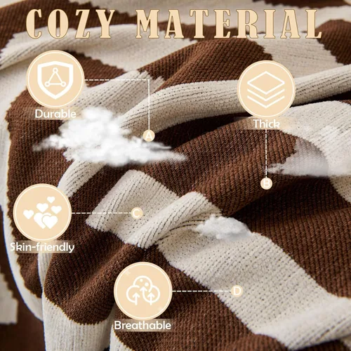 Vista 4 de Handontime - Funda de sofá reversible de felpilla para perros, estilo bohemio, lavable, para sofá de 3 plazas, 71 x 102 pulgadas, chocolate oscuro