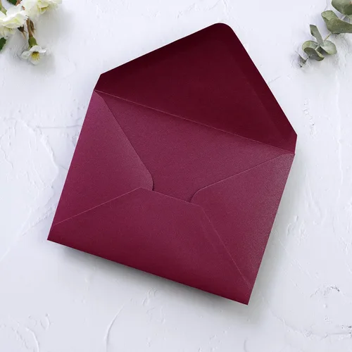 Vista 4 de PONATIA Paquete de 50 sobres A1, 3 58 x 5 18 pulgadas, sobres color burdeos perfectos para tarjetas de boda, tarjetas de confirmación, sobres