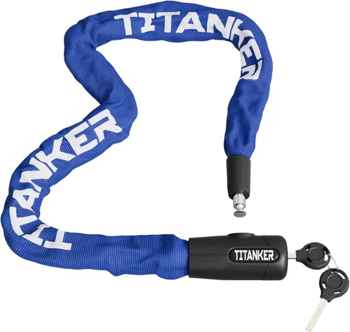 Vista 13 de Titanker Cerradura de cadena para bicicleta con llaves, cerradura de cadena de bicicleta antirrobo de seguridad de 3.3 pies, resistente