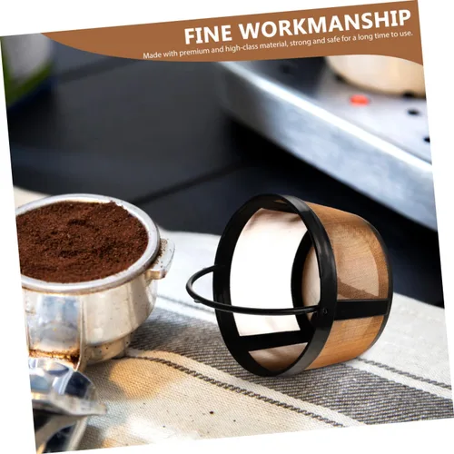 Vista 2 de Healifty 2 unids filtro de café Stainer Steel Strainer Duo Coffee Accessory Filter Replacement Coffee Maker Filters Coffee Supply Coffee Strainer