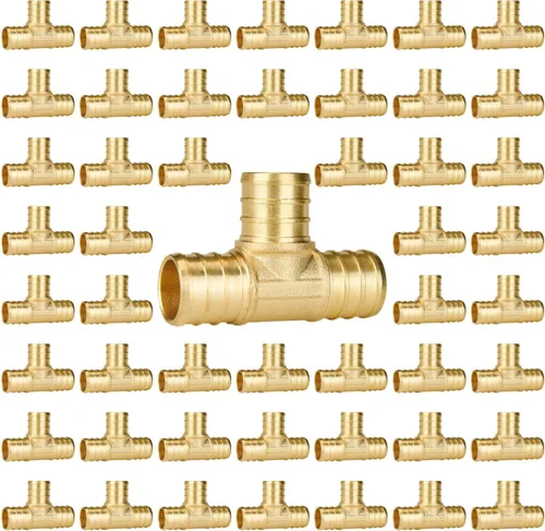 Vista 11 de SUNGATOR Paquete de 50 accesorios Pex de 1/2" en T, accesorios Pex de 1/2 pulgada en T, sin plomo, de latón, certificados NSF