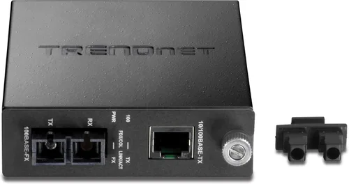 Vista 3 de TRENDnet Convertidor de medios de fibra SC monomodo 100Base-TX a 100Base-FX (9.3 mi9.3 millas), negociación automática, MDIX automático, modo dúplex