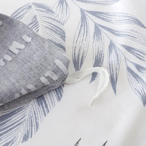 Vista 7 de OAITE - Juego de funda de edredón de 100% algodón con patrón floral, juego de ropa de cama suave que incluye 3 piezas