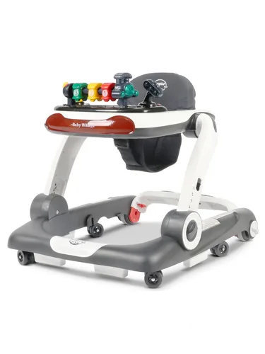 Vista 9 de Andador para bebé con música y luces con ruedas, centro de actividades para bebés 6 en 1 con diseño ergonómico de respaldo, andadores de bebé