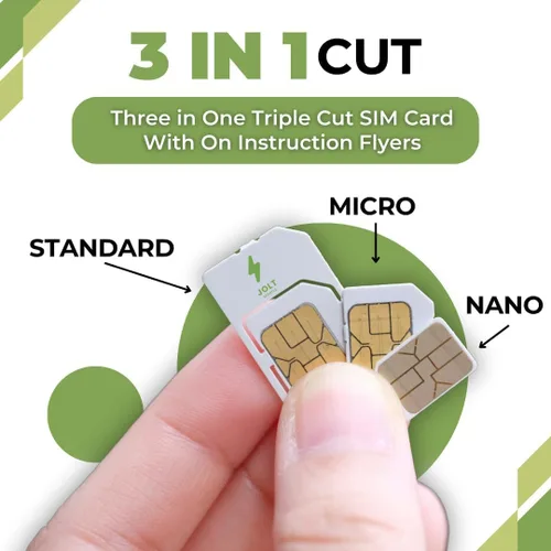 Vista 8 de Kit de iniciación - Tarjeta SIM de datos Jolt Mobile para cámara, rastreadores GPS, routers, tabletas y dispositivos IoT - Kit SIM 3 en 1, estándar