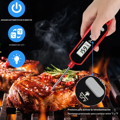 Vista 3 de Lonicera Termómetro digital impermeable para alimentos, líquido, agua, vela, sonda de lectura instantánea para temperatura interna de cocción
