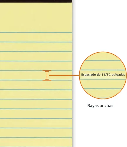 Vista 3 de Yaxa Basics Bloc de notas de escritura con rayas anchas de 50 hojas, 8.5 x 11.75 pulgadas, paquete de 12, 600 hojas perforadas, canario