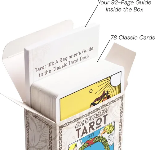 Vista 4 de Baraja de cartas de tarot clásicas de Dionysus con libro guía, símbolos atemporales de principiantes a expertos