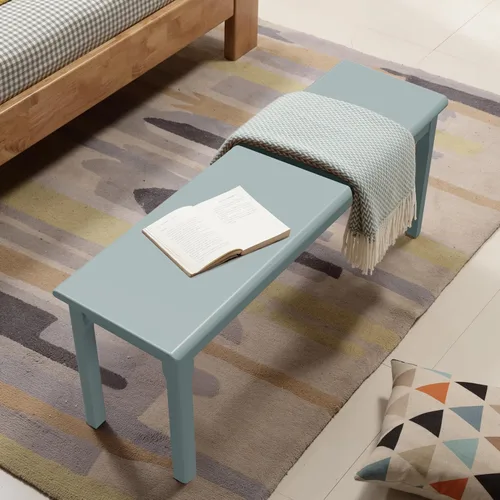 Vista 17 de Banco de comedor de madera de roble macizo, banco de entrada y extremo para dormitorio, sala de estar, cocina (marrón)