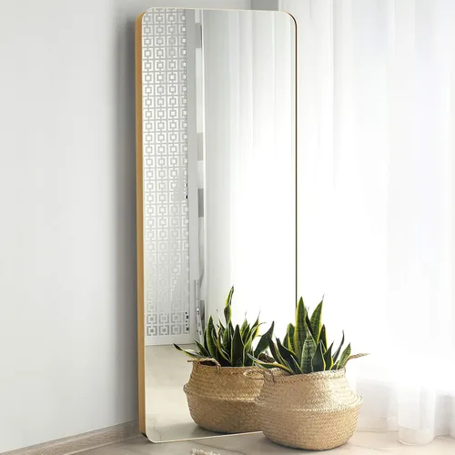 Upland Oaks - Espejo de cuerpo completo, grande e inclinado para dormitorio o baño con diseño elegante y moderno, fácil de instalar en la pared con