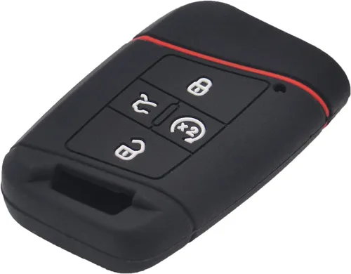 Vista 3 de LemSa Funda protectora de silicona para llavero inteligente con 4 botones para Volkswagen Tiguan Atlas Jetta Passat Golf Alltrack Push Start, 2021