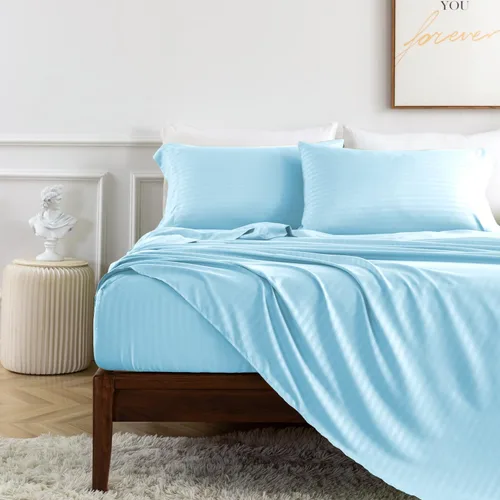 Vista 42 de HENGWEI - Juego de sábanas de satén, tamaño Cal King, 4 piezas sedosas con bolsillo profundo, juego de ropa de cama suave de lujo, transpirable