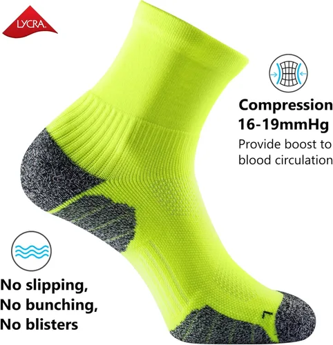 Vista 3 de CWVLC Calcetines deportivos de compresión acolchados para hombres y mujeres