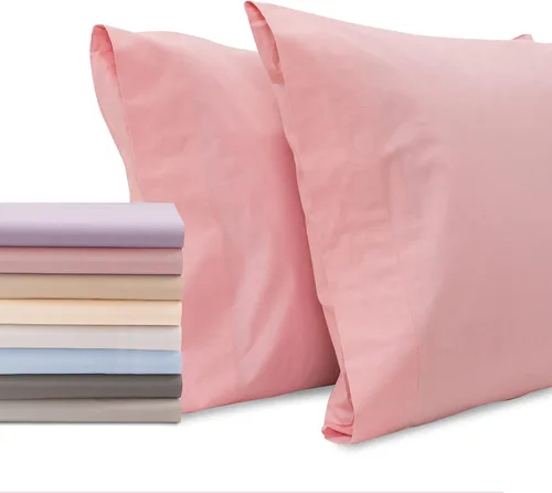 Vista 19 de Superity Linen Fundas de almohada de tamaño estándar, cerramiento abierto, paquete de 2, 100% algodón suave y cómodo, color crema