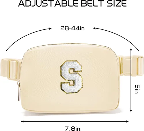 Vista 2 de Gitus Regalos de cumpleaños para niñas de 8, 9, 10, 11, 12, 13 años, cangurera personalizada, bolsa cruzada con letra inicial, bolsa para cinturón