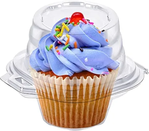 Vista 8 de Cajas de cupcakes individuales para cupcakes, 25 paquetes de soporte regular individual para cupcakes, cobertura alta para magdalenas, soporte