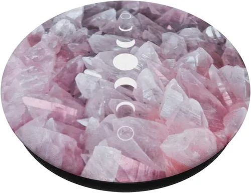 Vista 2 de Bohemian Moon Phase Lunar Cycle Boho Crystal Quartz Gift PopSockets Grip and Stand para teléfonos y tabletas