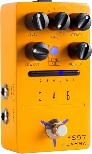 Vista 9 de FLAMMA FS07 - Pedal de efectos de simulación estéreo para guitarra eléctrica, pedal de efectos con 7 ranuras preestablecidas para el usuario