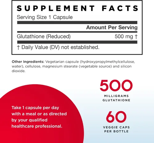 Vista 2 de Jarrow Formulas - Glutatión reducido 500 mg 60 cápsulas (paquete de 2)