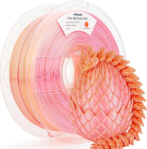 Vista 9 de AMOLEN Filamento PLA de Seda para Impresora 3D, Filamento PLA Kingfisher Rainbow Multicolor Brillante 1.75mm, Filamento de Impresión 3D PLA