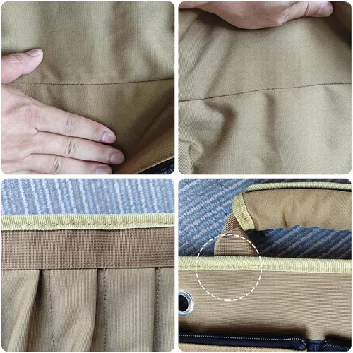 Vista 6 de Bolsa de herramientas portátil organizadora de herramientas, bolsa enrollable de tres capas, material de tela Oxford, gran capacidad, resistente