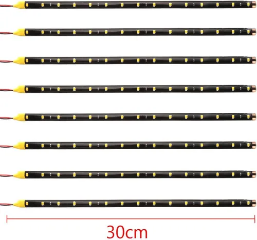 Vista 6 de Esupport - Tira flexible de luces para auto, 8 unidades, 30 cm/11.8 pulgadas, 15 Ledes, SMD, resistente al agua