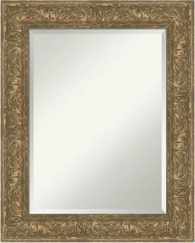 Vista 10 de Amanti Art Espejo de baño de bronce para sobre fregadero, 28 x 22 pulgadas, espejo rectangular estrecho de bronce claro Blaine, marco moderno medio