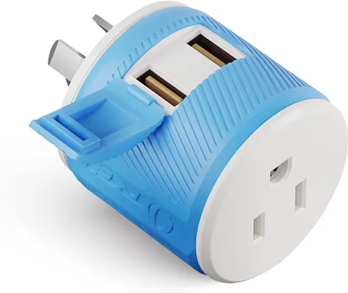 Vista 15 de OREI Adaptador de enchufe de viaje para Tailandia con USB dual, entrada de Estados Unidos, tipo O (U2U-18), funcionará con teléfonos celulares