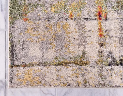 Vista 9 de Tapete abstracto Unique Loom, colección Estrella, moderno, multiárea, Polipropileno, Gris