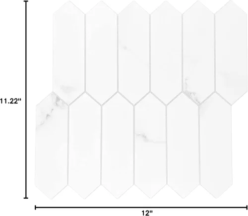 Vista 10 de SUNWINGS Azulejo Backsplash para Cocina Despegar y Pegar, Azulejos Autoadhesivos de Compuesto de Piedra con Patrón de Mármol Sintético Hexágono