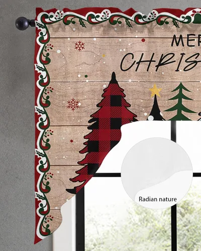 Vista 3 de Árbol de Navidad, cenefa de cocina, cenefa con bolsillo para barra, paneles de cortina para dormitorio, sala de estar, baño, cafetería, ventanas