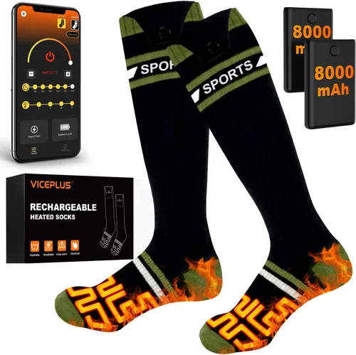 Vista 19 de 8000mAh*2 Heated Socks for Men Women with App Control,Large-Capacity Rechargeable Battery,360°Heating Warming,Electric Winter Socks,Foot Sole