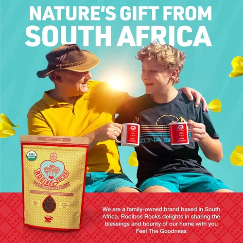 Vista 8 de Rooibos Rocks Té Rooibos de hojas sueltas de alta calidad, 16 onzas de USDA orgánico, naturalmente libre de cafeína, té de hierbas rojo original