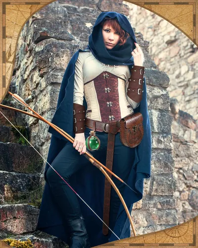 Vista 5 de 5 piezas de accesorios renacentistas de Halloween, cinturón vikingo medieval en relieve, bolsa de cinturón con hebilla, brazos, botella de poción