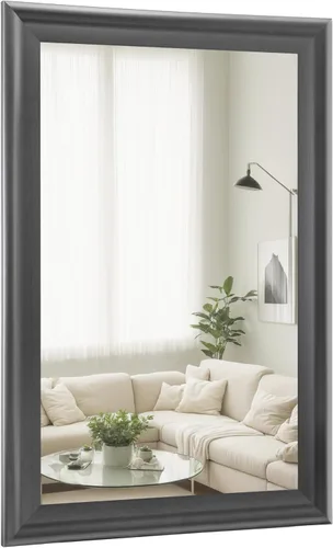Vista 30 de CULER Espejo de pared de madera blanca para baño, espejos colgantes rectangulares de 20 x 16 pulgadas con marco de madera para sala de estar