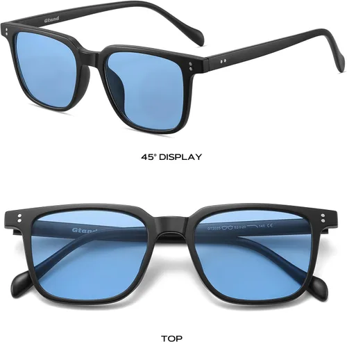 Vista 3 de Gtand Gafas de sol unisex vintage retro estilo cuadrado tintado para hombres mujeres moda rectángulo gafas de sol 2.047 in