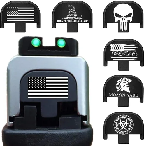 Vista 7 de Placas de deslizamiento traseras de aluminio grabadas con láser, compatibles con accesorios Glock/Taurus/S&W/Sig Sauer/Springfield/CZ/Ruger/Kahr