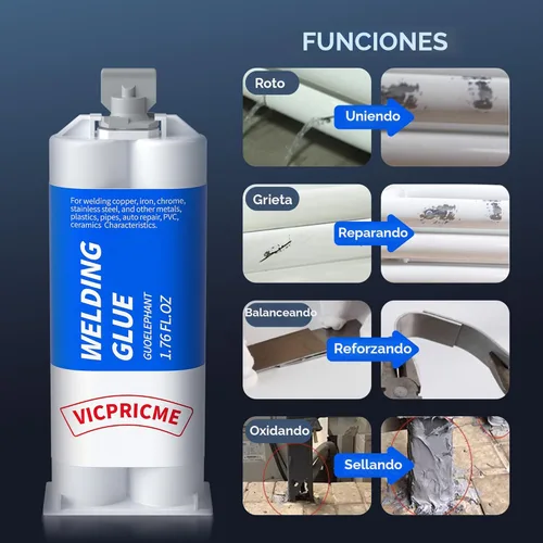 Vista 3 de Pegamento de metal, adhesivo epoxi impermeable de alta resistencia y resistente para metal, plástico, cerámica, madera, vidrio. Reparación