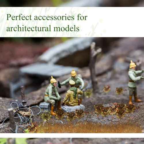 Vista 4 de Redbaker 288 Piezas Mechones de Césped Estático Racimo de Flores Grupos de Vegetación Autoadhesivos Mechones de Césped de Modelo Artificial DIY