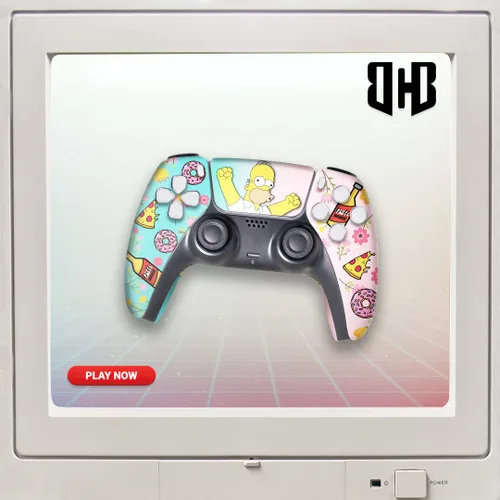 Vista 6 de BCB Controllers Simpson Controlador inalámbrico personalizado, PS5, orgullosamente personalizado en Estados Unidos con impresión permanente