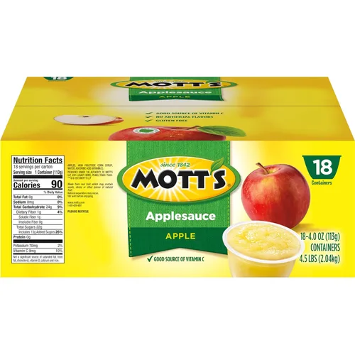 Vista 2 de Mott's Puré de manzana, taza de 4 onzas, 18