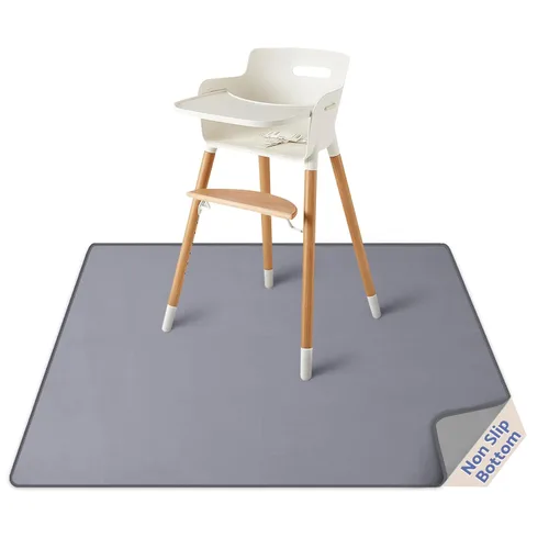 Vista 13 de Blissful Diary - Alfombrilla para debajo de la silla alta, 50.4 x 50.4 pulgadas, lavable, antideslizante, protectora contra salpicaduras, rosa claro